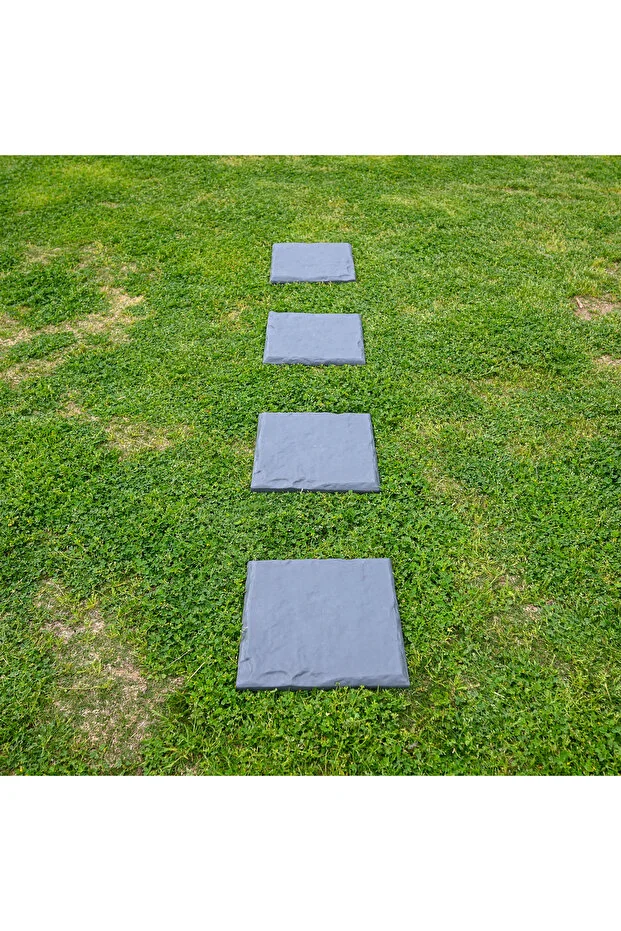 Dekoratif Bahçe Basamak Taşı 4lü Paket Antrasit